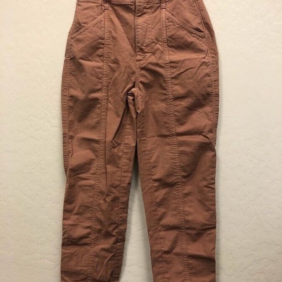 MADEWELL Women's Pink Seamed Tapered Pants SIZE 00 MC156 ($128) - Picture 2 of 4